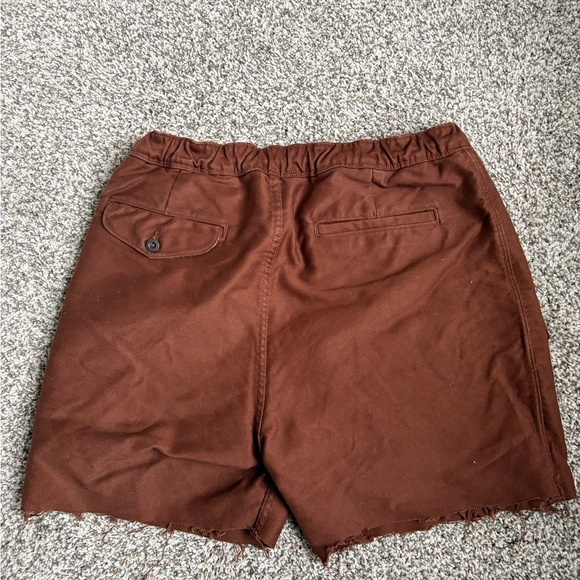 Freenote cloth premium 13 ounce deck shorts in Rust Brown Drawstring - Picture 4 of 8